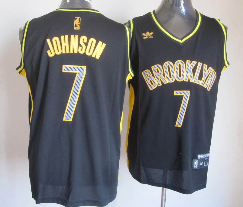  NBA Brooklyn Nets 7 Joe Johnson Electricity Fashion Swingman Black Jersey